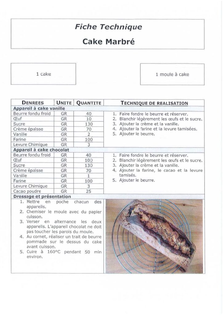 FICHE TECHNIQUE PATISSERIE MARBRE page 0001